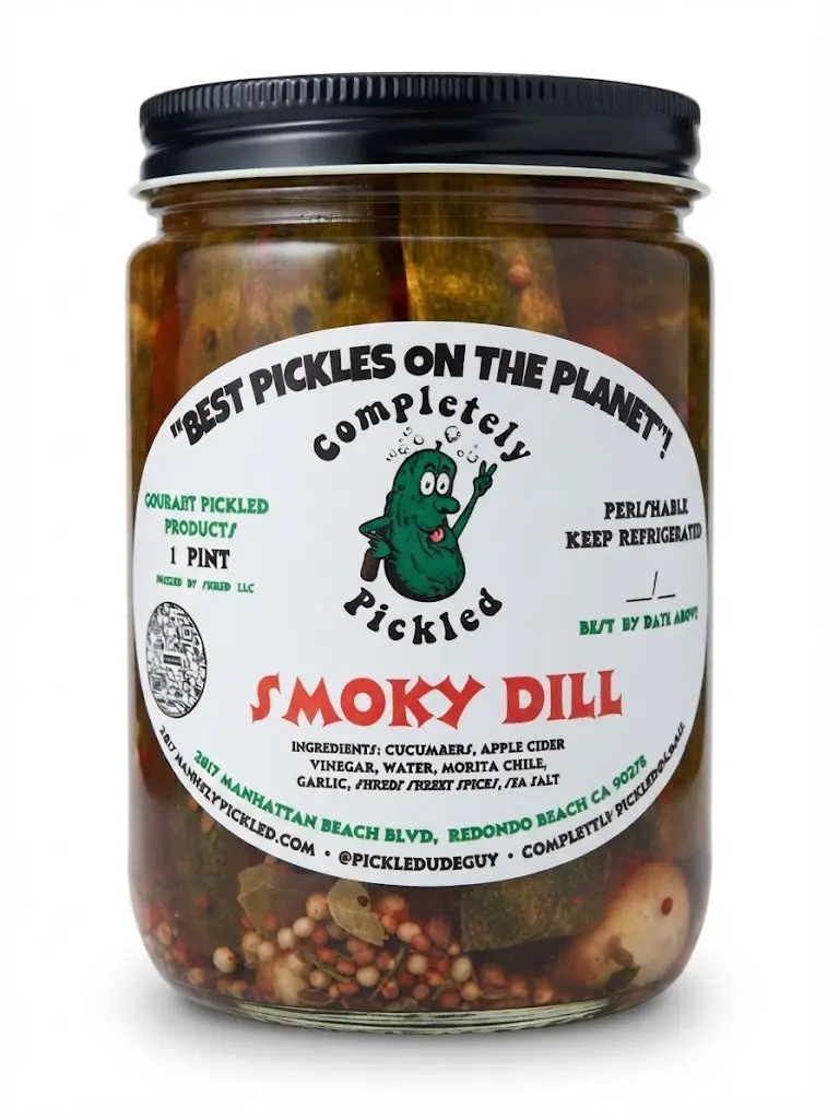 COMPLETELY PICKLED Smoky Dills – Cucumber with Apple Cider Vinegar, Morita Chili, Jalapeño, Sea Salt & Secret Spices Pickle Flavor Snacks Pickled