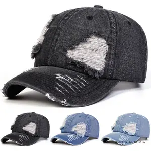 2026 Fashion Korean Hats — Women's Retro Washed Denim Baseball Cap / Men's Korean-Style Premium Visor Cap