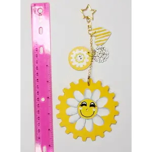 Handpainted Yellow GEAR Girls Backpack Charm Set - SALE!