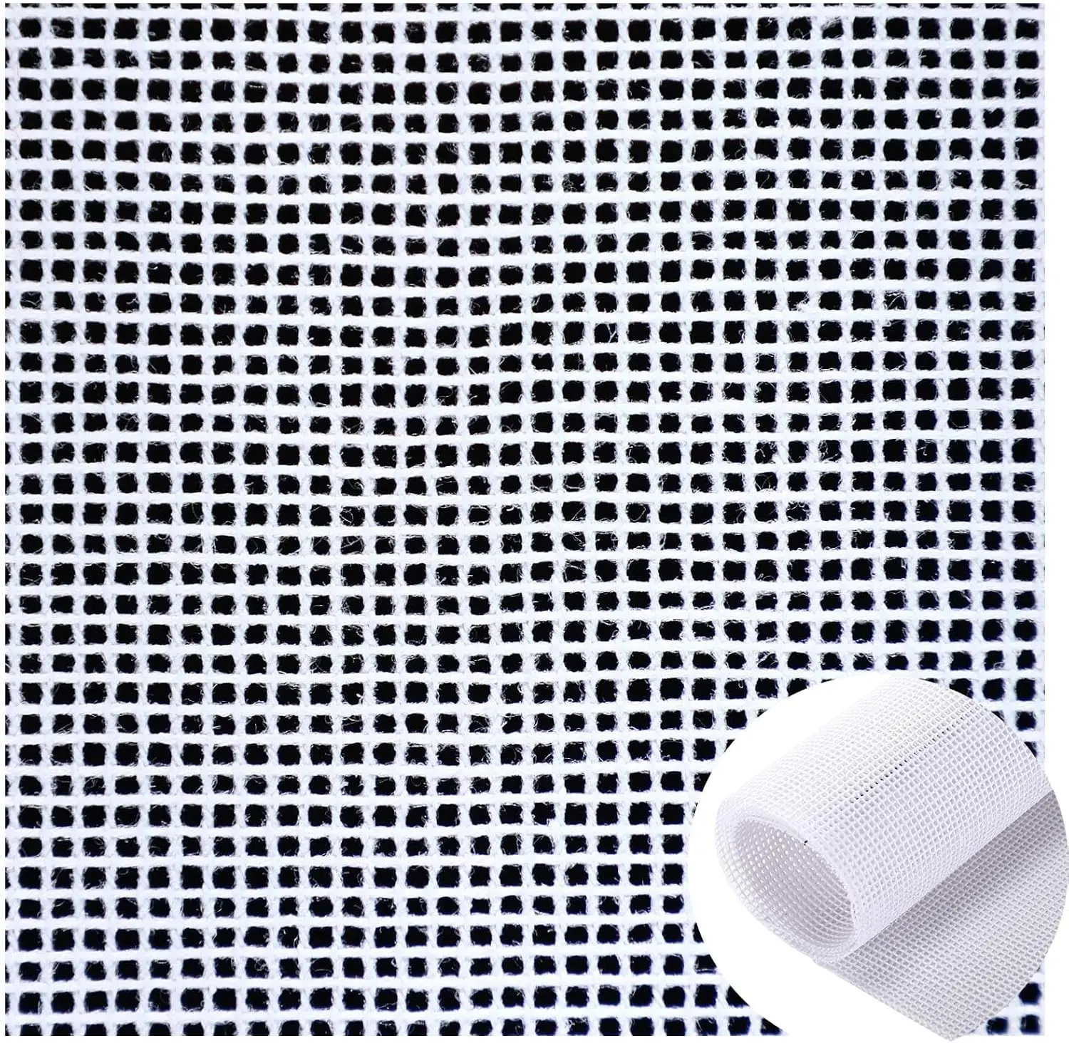 1 Pack Needlepoint Canvas 14 Mesh Blank White Canvas Polyester Cotton Twist Interlock for Embroidery, Knit Crochet Projects and Make Dividers(36 x 61 Inches)
