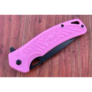 Hot Pink Pocket Knife Girly Pretty Woman’s Self Defense Full Size Belt Clip Cute