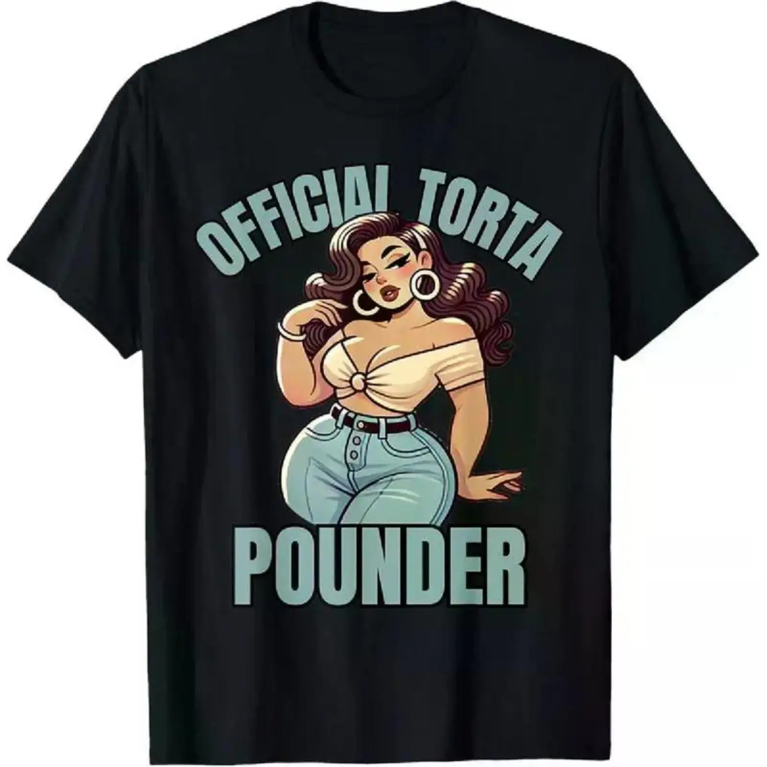 cotton Mexican Latino Car Show Cholo Torta Pounder Latina Pinup T-Shirt