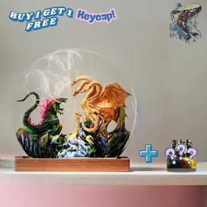 MONSTER BATTLE Resin Lamp, Custom Anime Epoxy Resin Lamp, Personalized Gift For Him, Handmade Gifts, Birthday Gift, Gaming Decor, Home Decor