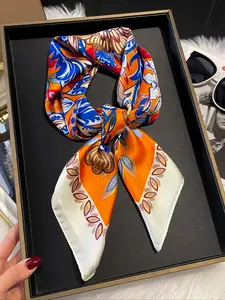 Women's Vintage Style Floral Print Square Scarf, Casual Soft Comfortable Shawl for Daily Wear, Fashion Accessories for Women & Girls