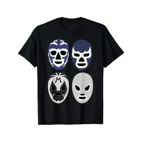 Mex-Art Demon Blue Lucha Libre Mexican Wrestler Legend T-Shirt Hoodie