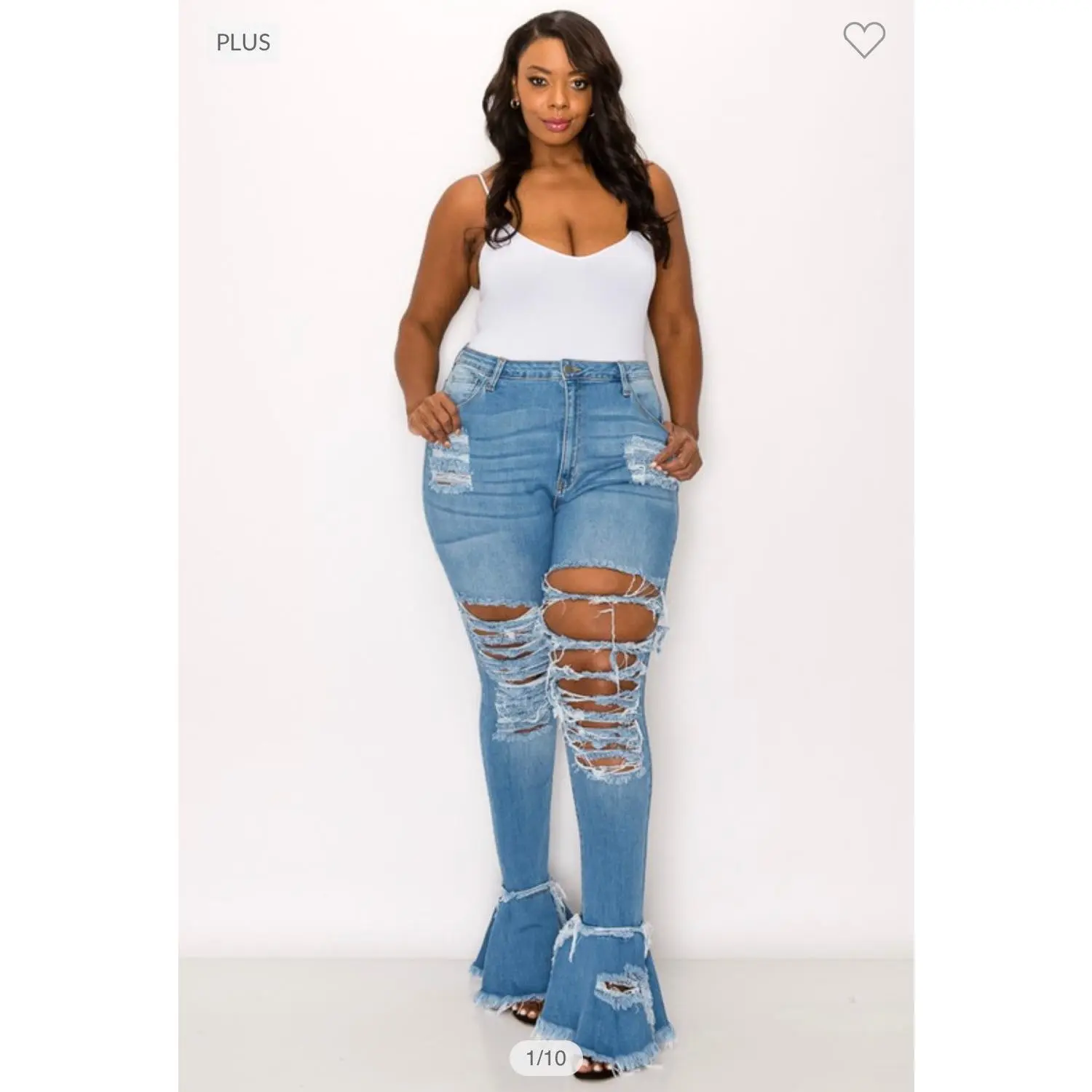 Thick Chick Blue High Rise Flare Tassel Jeans