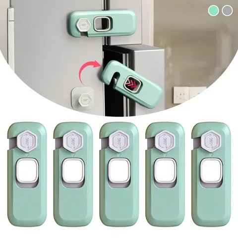 Child Safety Strap Locks (5-Pack) - ABS Plastic Locks with Self-Adhesive 3M Pads, Easy Install No-Drill Setup for Cabinets, Drawers, High Chair, Mothers Day Gift summerwins