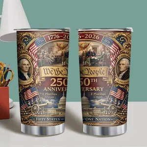USA 250th Anniversary Commemorative Tumbler (1776-2026) - 20oz Patriotic Insulated Travel Mug with Lid, Perfect Gift for History Lovers & Patriots