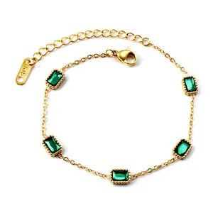 Statement Gold Emerald Jewel Bracelet