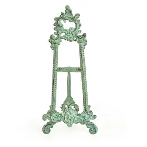 Sungmor Vintage Cast Iron Cookbook Stand, Small Ornate Easel Fleur De Lis Stand, Antique Table Top Display Holder for Recipe Book, Picture Frame, Plate, Home Kitchen Decor Decorative Adjustable Artwork Racks Organiser