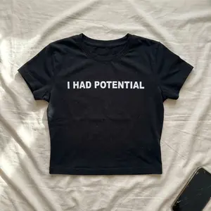 I Had Potential T-Shirt, Funny Space Humor Graphic Tee, Sci-Fi Inspired Shirt, Casual Cotton Streetwear, Viral TikTok Trend Tee, Gift for Nerds & Book Lovers, Minimalist Graphic Top, Everyday Outfit