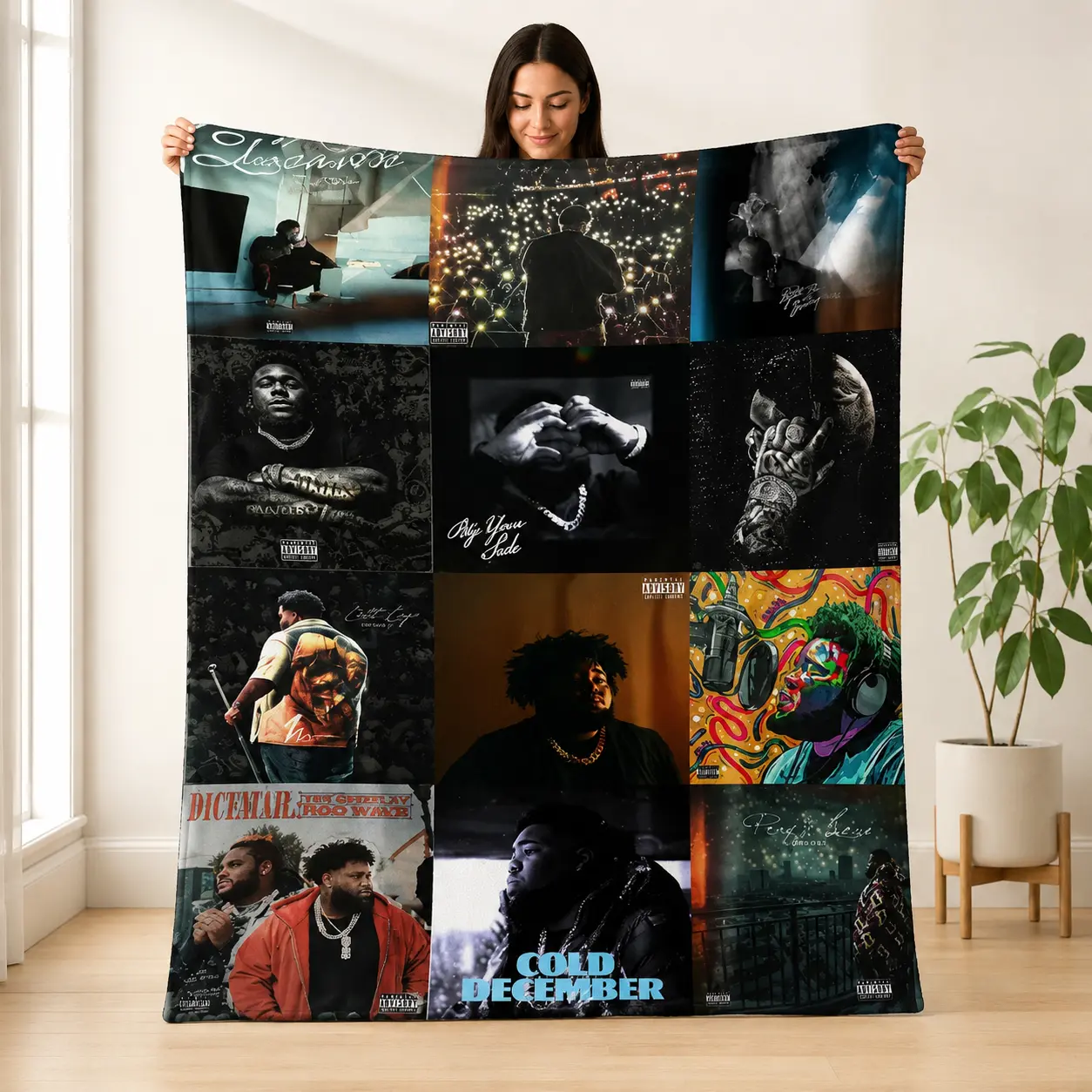 Rod Wave Funny Flannel Throw Blanket Soft Warm Lightweight Plush Blanket for Couch Bed Sofa Living Room Chair Music Inspired Room Decor Cozy Comfort Throw With Bold Personality For Everyday Relaxing