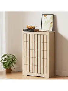"47" Modern Fluted Sideboard Buffet Cabinet With 5 Drawers – Coffee Bar & Kitchen Storage Cabinet, Solid Wood Accent Cabinet For Dining Room, Living Room"