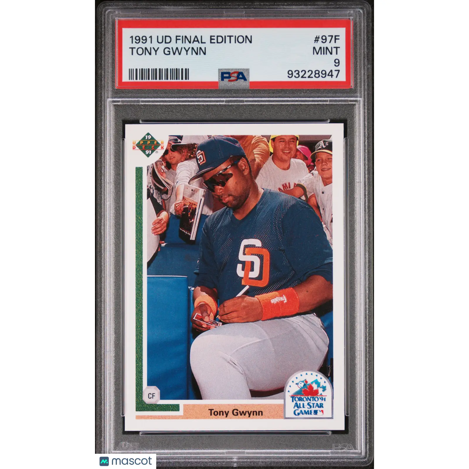 Tony Gwynn PSA 1991 Upper Deck Final Edition #97F 9 93228947