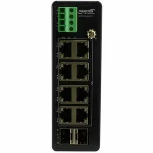 Lantronix, Unmanaged Hardened Gigabit Ethernet PoE+ Switch 8 10/100/1000Base-T Ports + 2 100/1000Base-X SFP Slots