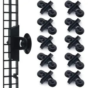 10 Pieces Aquarium Divider Suction Cup Clips, Glass Fixing Clips, Plastic Mesh Board Isolation Holders for Fish Tank (Black)