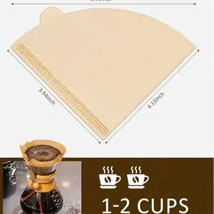 CHEMEX® Bonded Filters - Pre-Folded Squares 100 Count Coffee Tea for Cone-Shaped Filter Coffeemakers, 6 x 4.5 x 6 Inches