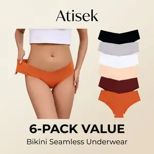 Womens Seamless No Show Panties Laser Cut Invisible Edge Underwear Briefs for Leggings Dresses Yoga Pants 6-Pack