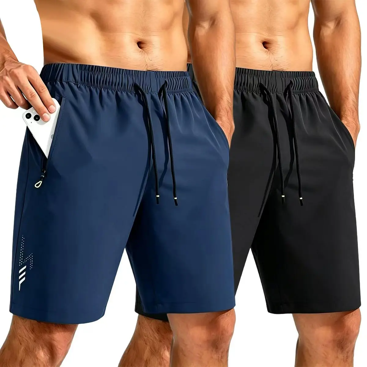 TOOTD Selection – Men’s Fitness Shorts Set, 2 Pieces: Quick-Dry Shorts, Athletic Workout Shorts, Zipper Pockets, 7" inseam, lightweight running gym shorts for everyday fitness wear | 150 g/sm², Sizes: 28½–34½ #SummerVibes