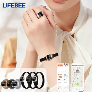 LIFEBEE Smart Prayer Ring Bracelet Combo, 0.49'' Oled Display, Multi-Function Couple Interaction, Step Counter, Menstrual Cycle Tracker, Fitness Tracker