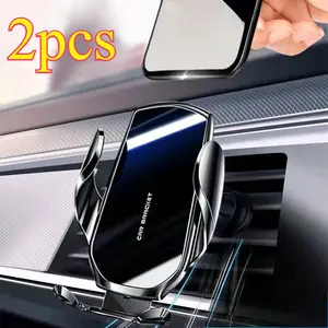 Gravity Car Phone Holder For IPhone Samsung Universal Auto Air Vent Mount Cell Holder For Phone in Car Mobile Phone Holder Stand Adjustable Cellphone Holder Car Mount Smartphone