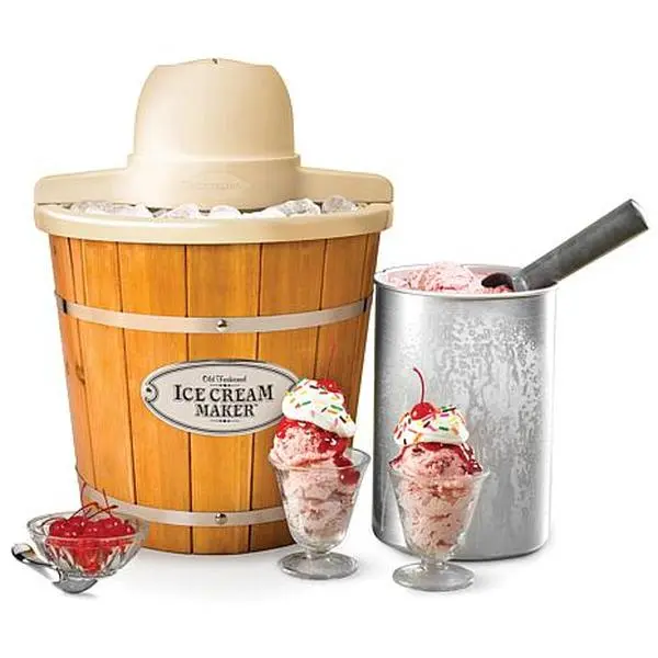 Nostalgia 4-Quart Electric Wood Bucket Ice Cream Maker Nostalgia 4-Quart Electric Wood Bucket Ice Cream Maker