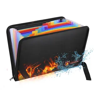 Fireproof Waterproof Colorful Accordion File Folder 12 Pages, Document Storage Organizer, Office Supplies, Home Use Essentials