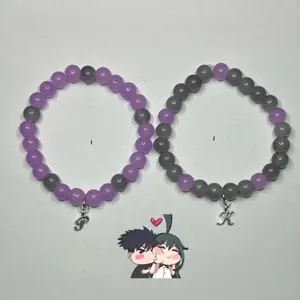Couple initial bead bracelet