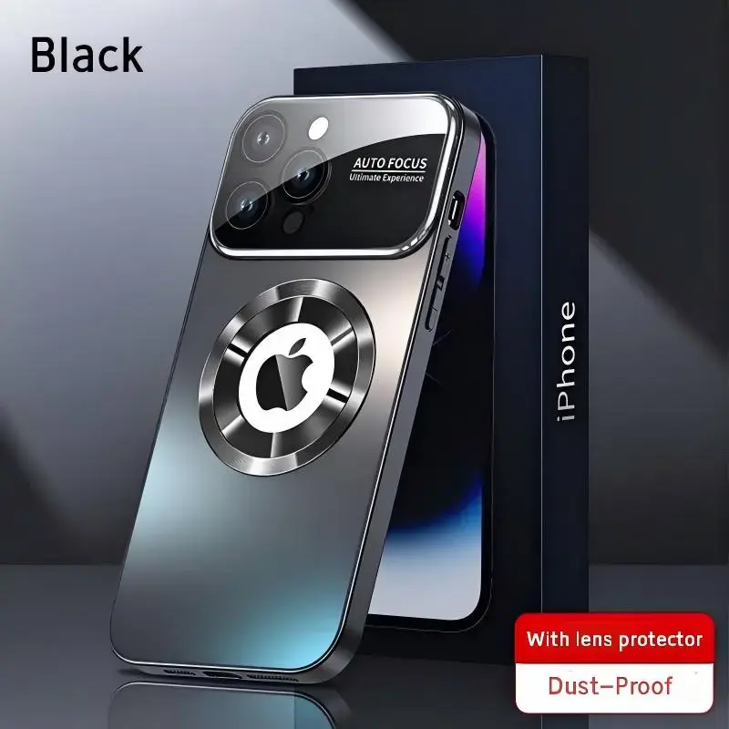 Luxurious Matte Titanium Smartphone Casing - Built-in Glass Lens Cover, Drop-resistant Handheld Cellphone Case for iPhone 12-17 Pro/Pro Max, Samsung Galaxy S26 Ultra/A55 Devices, Ideal for Business Users, Accessories