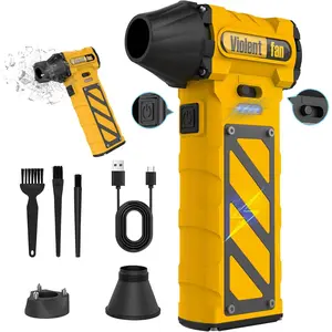 Electric Air Duster-Compressed Air Duster,60mph Wind Stepless Speed Canned Air for PC/Compute/Electronics/Home& Cleaning, 150000RPM Air Blower to Spray Air Can Dust Off Keyboard Cleaner (Yellow)