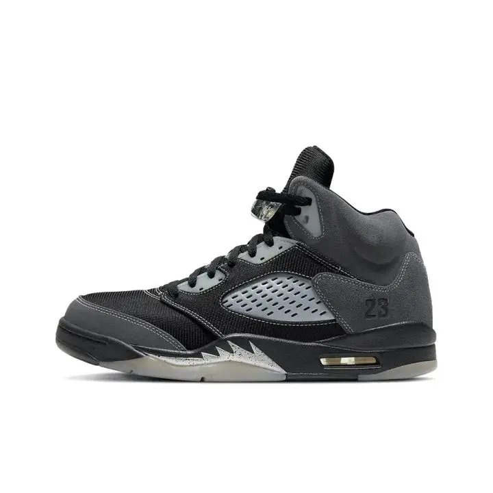 High top mixed material basketball sneakers black gray suede mesh panel 23 logo upper viral daily ootd cushioned insole arch support wide fit travel walking lightweight non slip festival must have unisex breathable casual footwear daily matching street