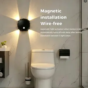 Modern Night Light & Motion Sensor Light Indoor TYPE-C Rechargeable Ultra-Long Battery Life LED with 3-Color Temperature for Bedroom Stairway Hallway Entryway Magnetic Adsorption