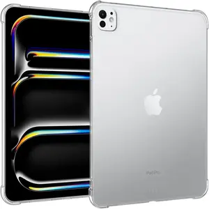 Case for iPad Pro 11 Inch 2024 M4 (Model: A2836/A2837/A3006), Slim Light Soft TPU Side Corner Protective Cover for iPad Pro 11-Inch M4(5th Generation), Clear