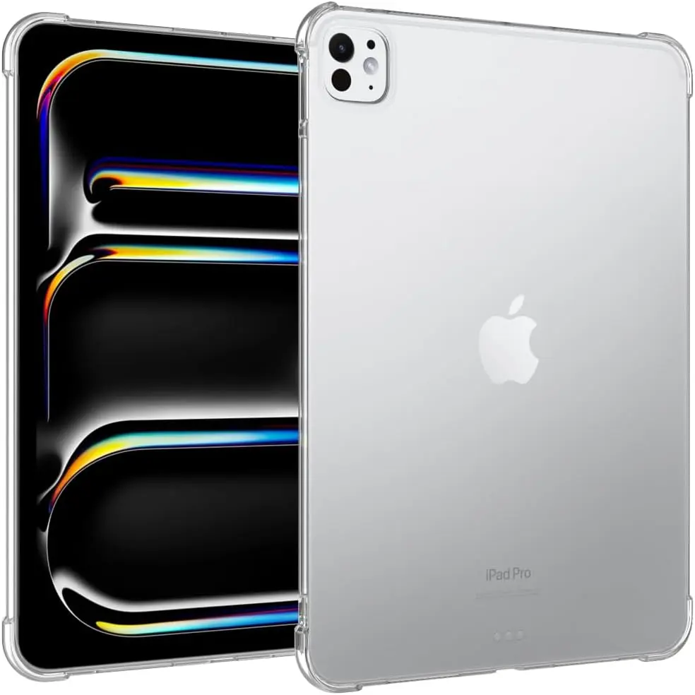 Case for iPad Pro 11 Inch 2024 M4 (Model: A2836/A2837/A3006), Slim Light Soft TPU Side Corner Protective Cover for iPad Pro 11-Inch M4(5th Generation), Clear