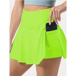 Women's High-Waisted Pleated Tennis Sport Skort with Pockets, Built-in Shorts, Quick-Dry Lightweight Fabric for Golf, Workout, Casual Daily Wear