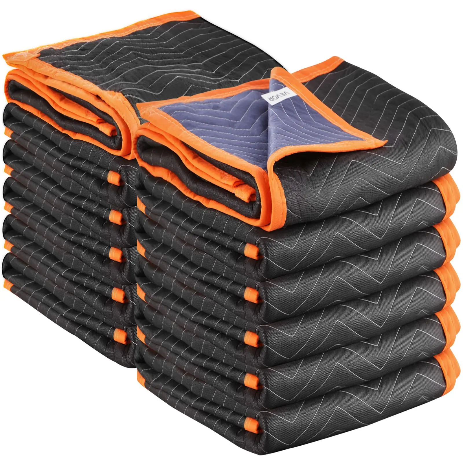 【summerfinds】VEVOR Moving Blankets 12 Pcs, Summervibes,Summervibes, 72 x 40 in (32 lbs/dz) Large Packing Blankets with Cotton Filling, Heavy Duty Nonwoven Fabric Padded Moving Blanket for Shipping, Wrapping, Protecting Furniture
