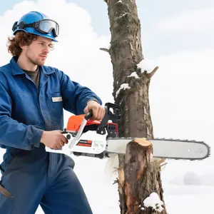 52cc 2-Stroke Gasoline Chainsaw 20 Inch Guide Bar, 7500RPM Professional for Wood Cutting Tree Pruning Logging, with Tool Bag for Gardening DIY