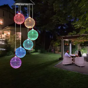 Solar Powered Disco Ball Design Garden Light, RGB Color Changing Garden Decorative Light, Outdoor Garden Decoration for Home Yard Lawn, Modern, Solar Garden Lights