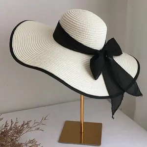 Wide Brim Straw Hat Women Summer Large Floppy Beach Cap Foldable outdoor protection sun hat travel vacation beach hat sombrero