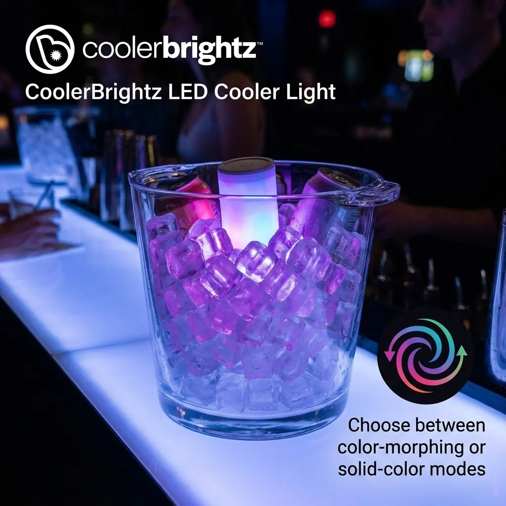 CoolerBrightz Waterproof Color Changing LED Cooler Light - Parties, Festivals, Boating, Camping Cooler Light