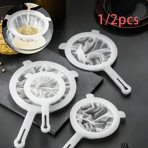 Food Filter Net, Dual Handle Fine Nylon Mesh Strainer, Ideal for Soy Milk, Coffee, Juice, Kitchen Essential, Space-Saving, Christmas Gift