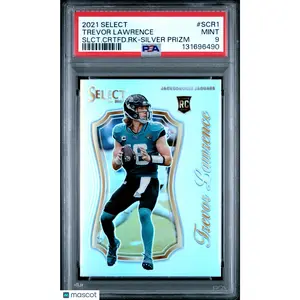 TREVOR LAWRENCE 2021 Panini Select Certified Silver Prizm Rc #SCR-1 PSA 9
