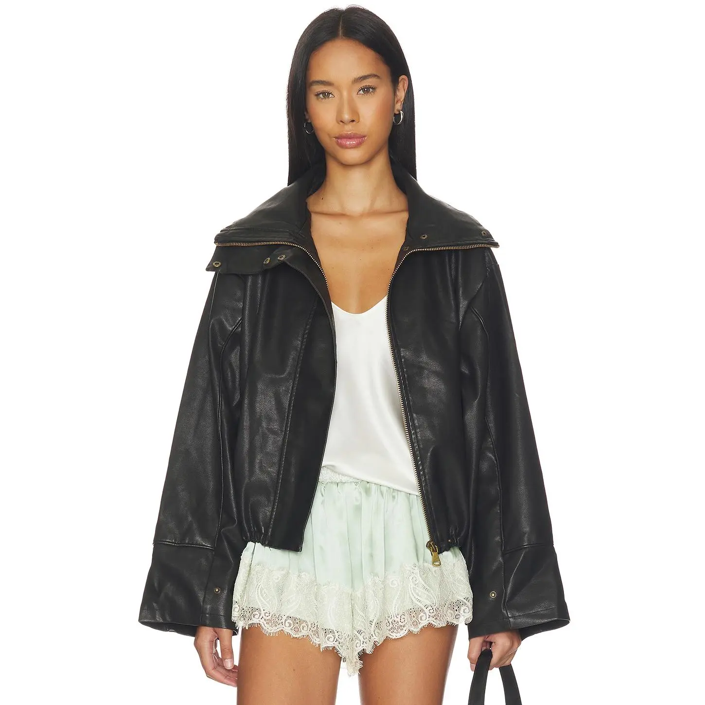 LIONESS Shoreline Funnel Jacket in Noir