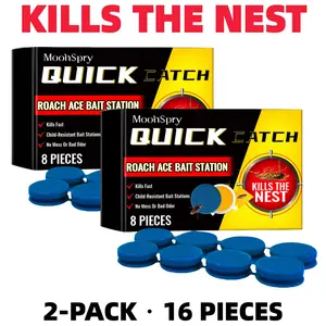 Roach Bait Station 2-Pack (16 Pieces)!Kills Fast, Child-Resistant, No Mess/Odor, EPA Registered Roach Bait Station 2-Pack (16 Pieces)!Kills Fast, Child-Resistant, No Mess/Odor, EPA Registered