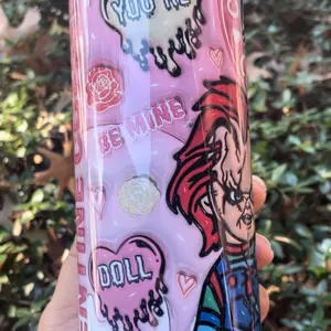 Chucky and Tiffany Valentines Day tumbler