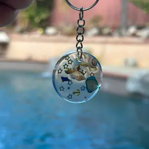 Handmade Deep in the Ocean Sea Keychain - Backpack-Purse Tag necklace girlfriend accessory