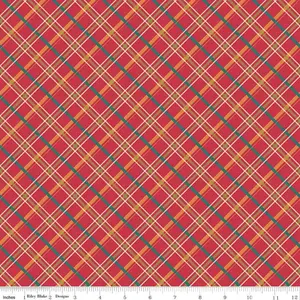 Autumn Afternoon Plaid C14875-Berry - Riley Blake Designs Autumn Afternoon - Cotton Fabric by the yard - Fall Multicolored Diagonal