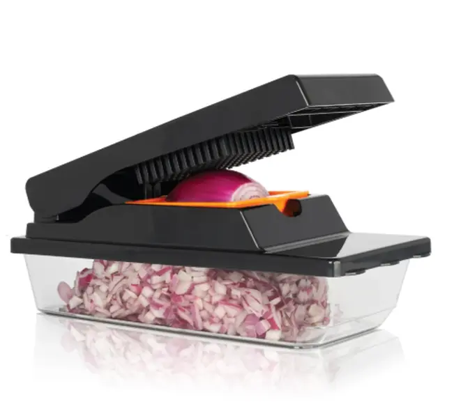 As Seen on TV NutriSlicer XL 4-in-1 Handheld Kitchen Slicer and Chopper with Storage Container - Black Bpa Lightweight