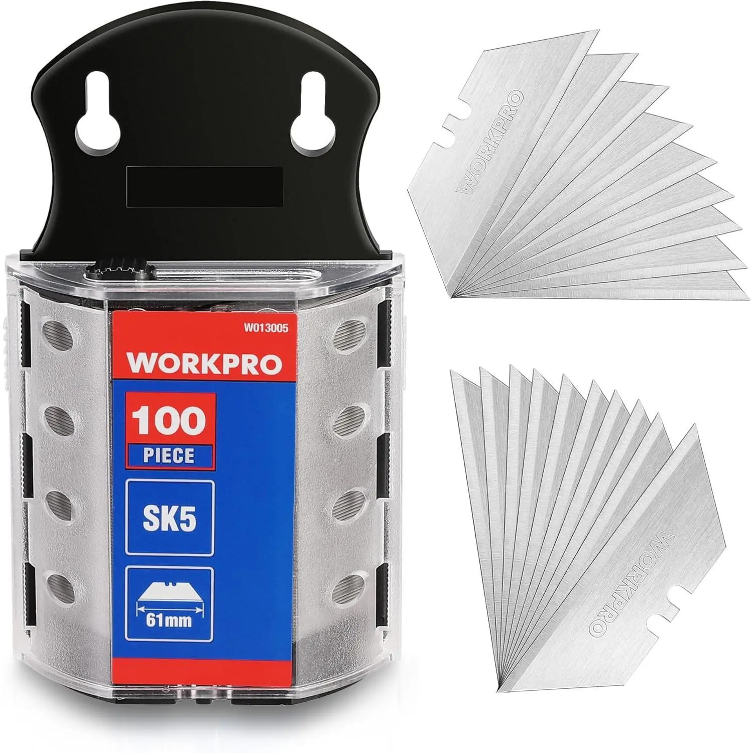 Cutting Blades, SK5 Steel Utility Blades, 100-Pack with Dispenser for Office Cutting Supplies