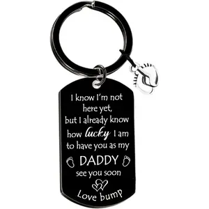 New Dad Keychain Daddy To Be Gift Father's Day Gift Pregnancy Announcement for Husband First Time Dad Gifts Father To Be Present